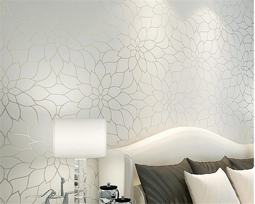 Aliexpresscom Beli Beibehang Modern Putih Kuning Lotus Ruang Tamu