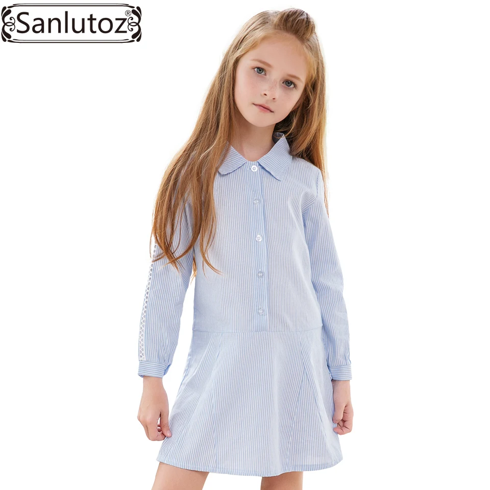 

Sanlutoz Winter Girls Clothing Princess Girls Dress Long Sleeve Striped Children Dress 2017 Brand Toddler Party Wedding
