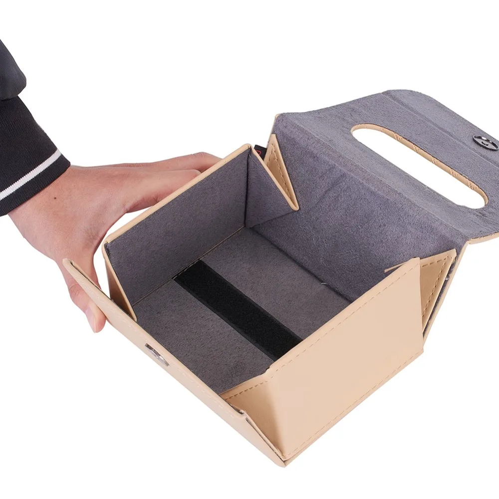 Складная Коробка ПУ ткани крышка треугольный держатель для дома автомобиля офиса Декор