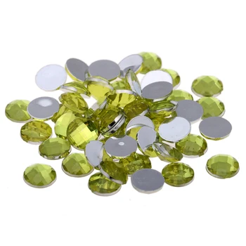 

16mm 500pcs Round Gems Flatback Earth Facets Acrylic Rhinestone Craft Art DIY Big Size Stones Strass High Shine Nail Art Stones