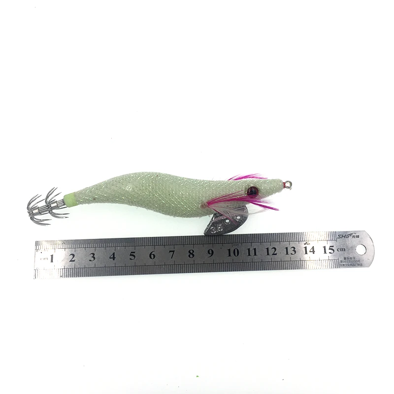Squid Jigs Fishing Lure 5Pcs Octupus Lures Wood Shrimp 13.5cm 21g Cuttle Umbrella Hook 3.5#