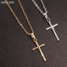 AKOLION Лидер продаж Серебряный крест ювелирные ожерелья с кулоном Модные женские 925 ожерелье