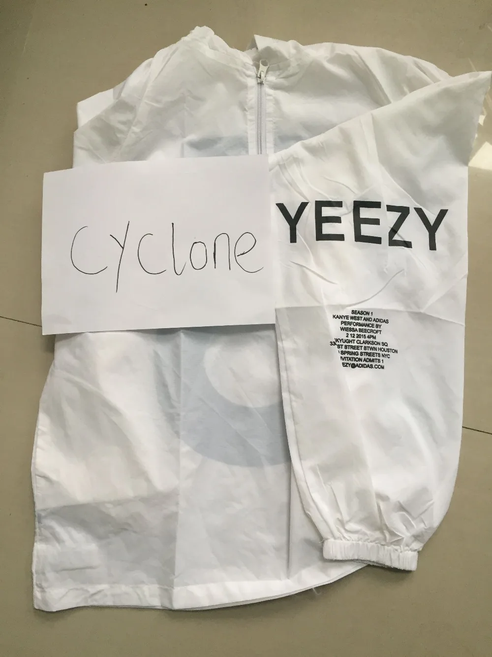 white yeezy windbreaker jacket