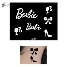 1 шт., маленький трафарет для татуировки хны, высокий каблук, дизайн для девушек, для здоровья, сделай сам, искусство тела, хна, трафарет для татуировки, подарок на день рождения, S531