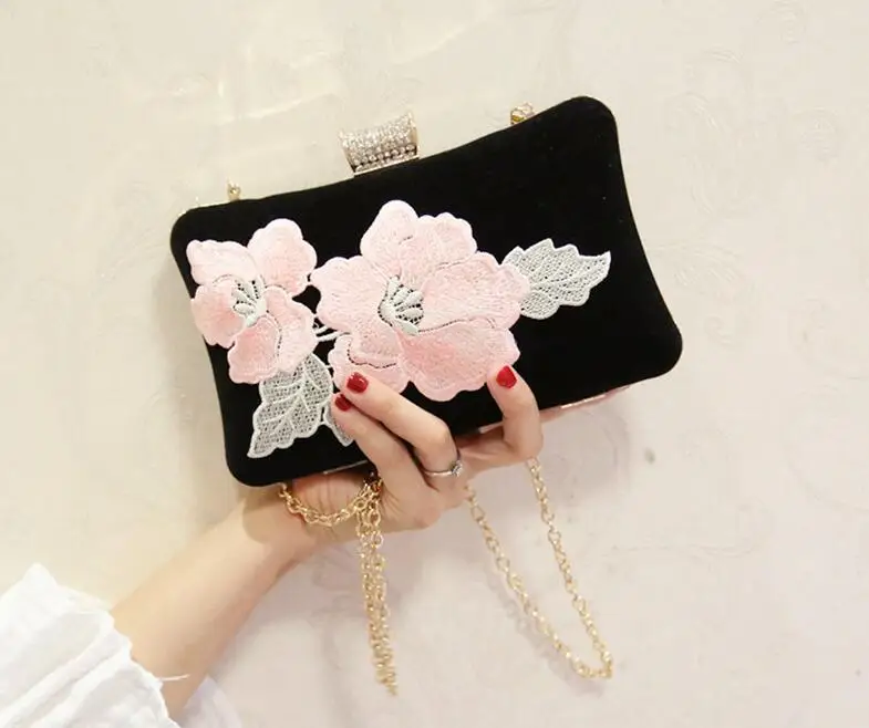 

Women Bag Zipper Embroidery Handbag Flower Bag Floral Tote Ladies Evening Strap Bags Colorful Female Messenger Bags 2019