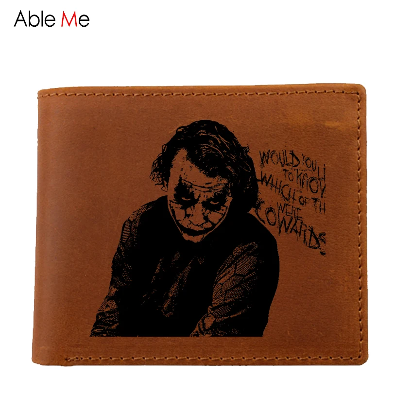 funny personality birthday gift geniuen Leather man Wallets mini purse