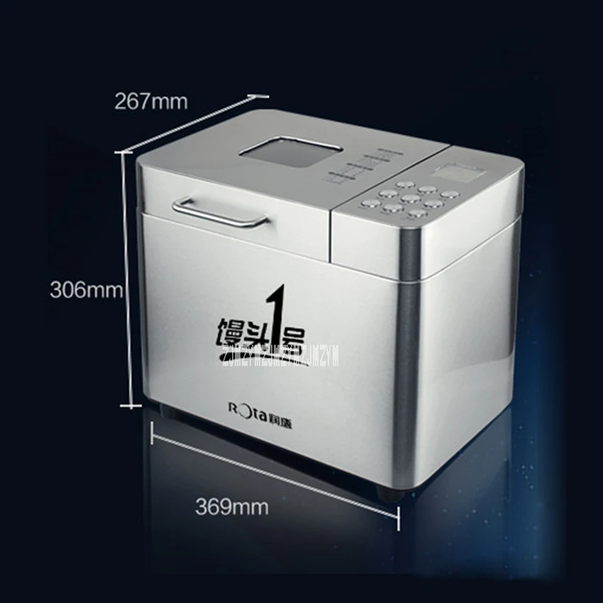 

New 220V 550W Stainless Steel Automatic Home Cake bread Machine Booking Dough Kneading Baking RTBR-208 Bread Machine 500-1000g