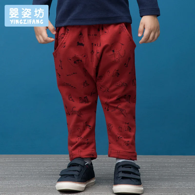 

New Arrival Hot Sale Boys Straight Mid Full Length Yingzifang Boys' kids Pants Cotton trousers In All Over Pattern Printed