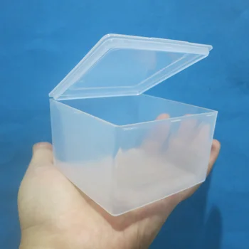 

2pcs square transparent plastic box PP Storage Collections Container Box mini Case out size 8*8*5.1cm