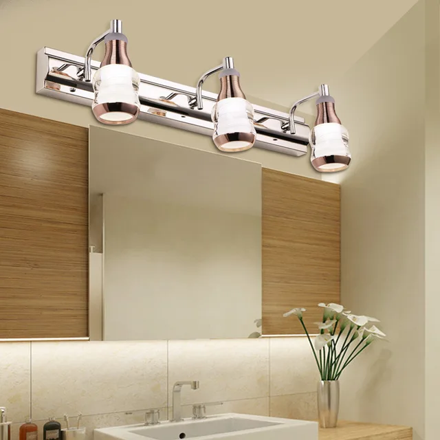 2/3 plugs modern stainless steel bathroom mirror lights/ toilet lamps