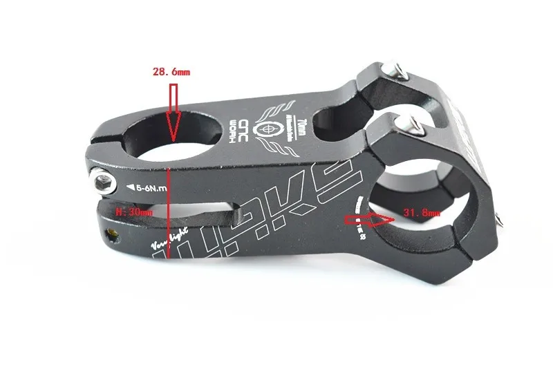 

Free shipping Aluminium Alloy CNC Mountain/Road Cycling Stem MTB Bike Bicycle Handlebar Stem 31.8*28.6*70MM