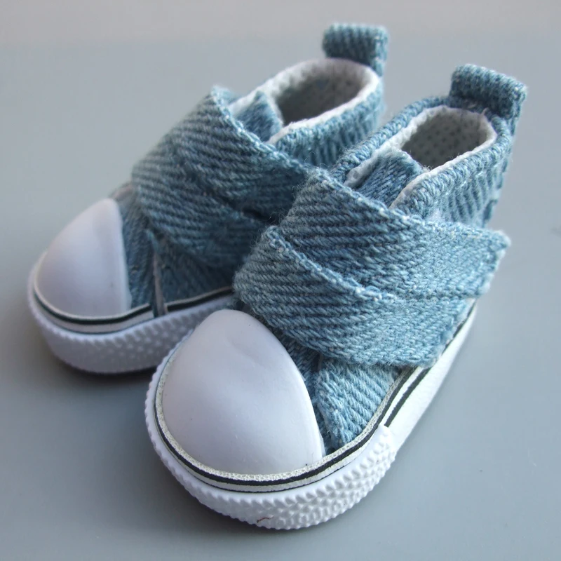 5cm Canvas Jean font b Doll b font Shoes For Mini Toy Shoes Bjd font b