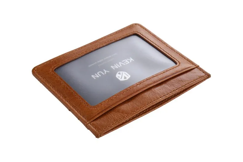 KEVIN YUN Designer Brand Vintage Men Card Holder Wallet Genuine Leather Mini Pocket Credit ID Card Case