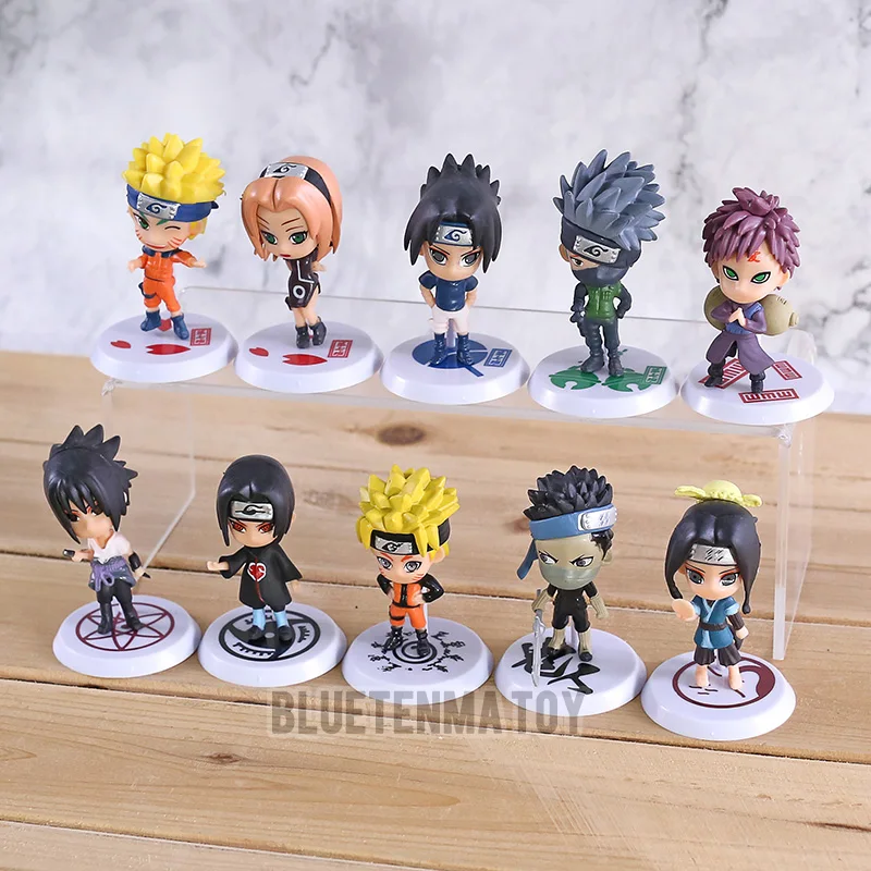 

10pcs/set Anime Naruto Figure Toy Sasuke Kakashi Sakura Gaara Itachi Obito Madara Mini figure Model Doll for Children