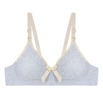 

PAERLAN New comfortable bra bow bra Women's simple inggB cup without steel bra bra
