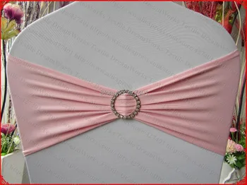 

Light Pink Single Layer Spandex/Lycra/Expand BandS/Chair Covers With Round Diamond Buckle For Wedding Banquet Decoration