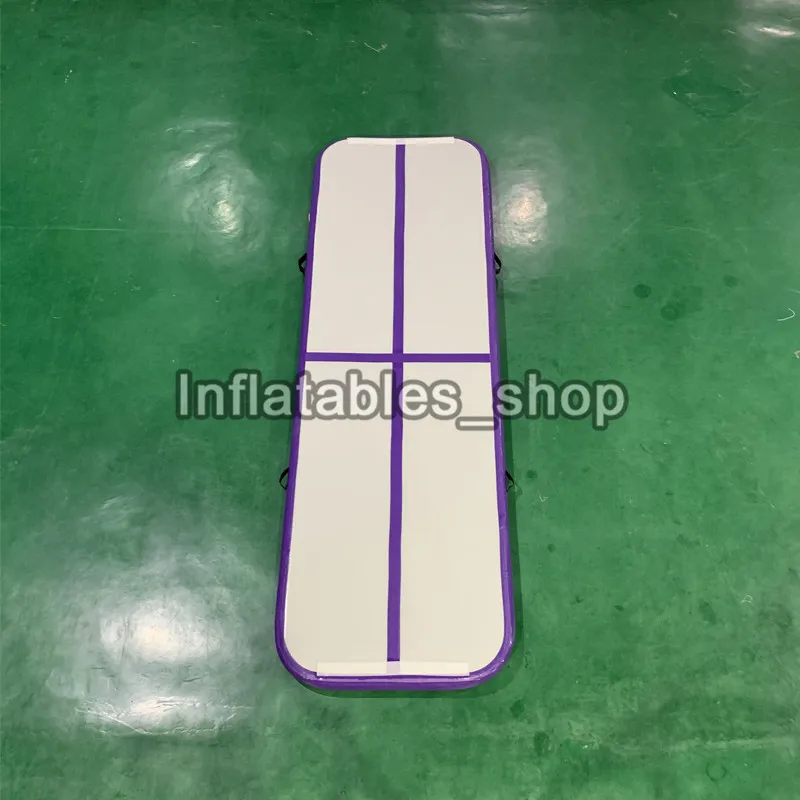 Дешевый надувной водный воздушный луч гимнастика воздушный трек баланс луч для дома с бесплатным насосом - Цвет: purple cross line