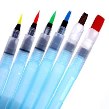 Вода окрашивающая щетка ручки набор из 6 премиум кисточки советы для акварели живопись, каллиграфия водорастворимые карандаши