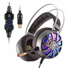 NiUB5 PC65 Glowing Gaming Headset Bass stereo 3D Immersive USB 7.1 Surround Sound Shock PS4 Headphones for Computer Gamer