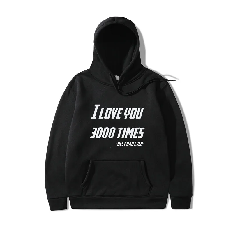 

New Hoodies Print I Love You 3000 Times Sweatshirt Men Cloth Moletom Boys Girls Streetwear Avengers 4 Ironman Sudadera Hombre