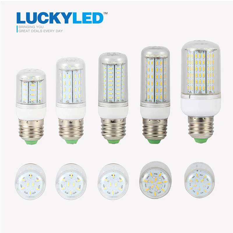 LUCKYLED светодиодный кукурузный светильник лампочка E27 светодиодный светильник 220V SMD4014 36 56 72 96 138 светодиодный s 360 угол люстра Свеча светильник ing лампада светодиодный