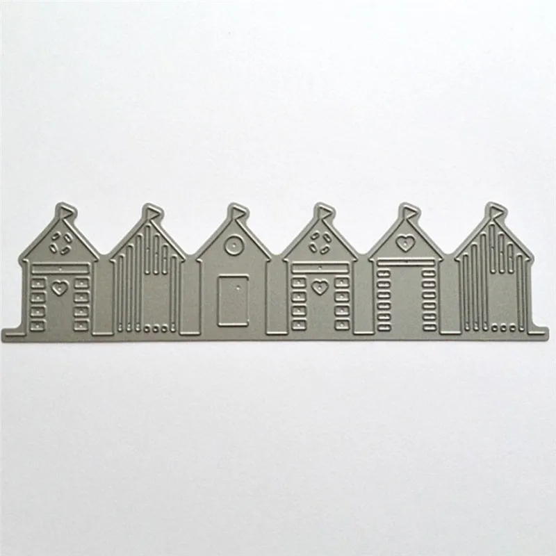 

Eastshape Building Dies Metal Cutting Dies Beach Houses Edge Punch Stencils For Scrapbook Card Decorative Craft Embossing