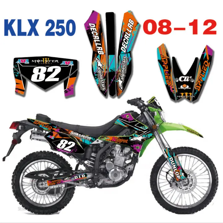 Графические наклейки для мотокросса Для Кавасаки KLX250 KL250X KLX 2008-2012