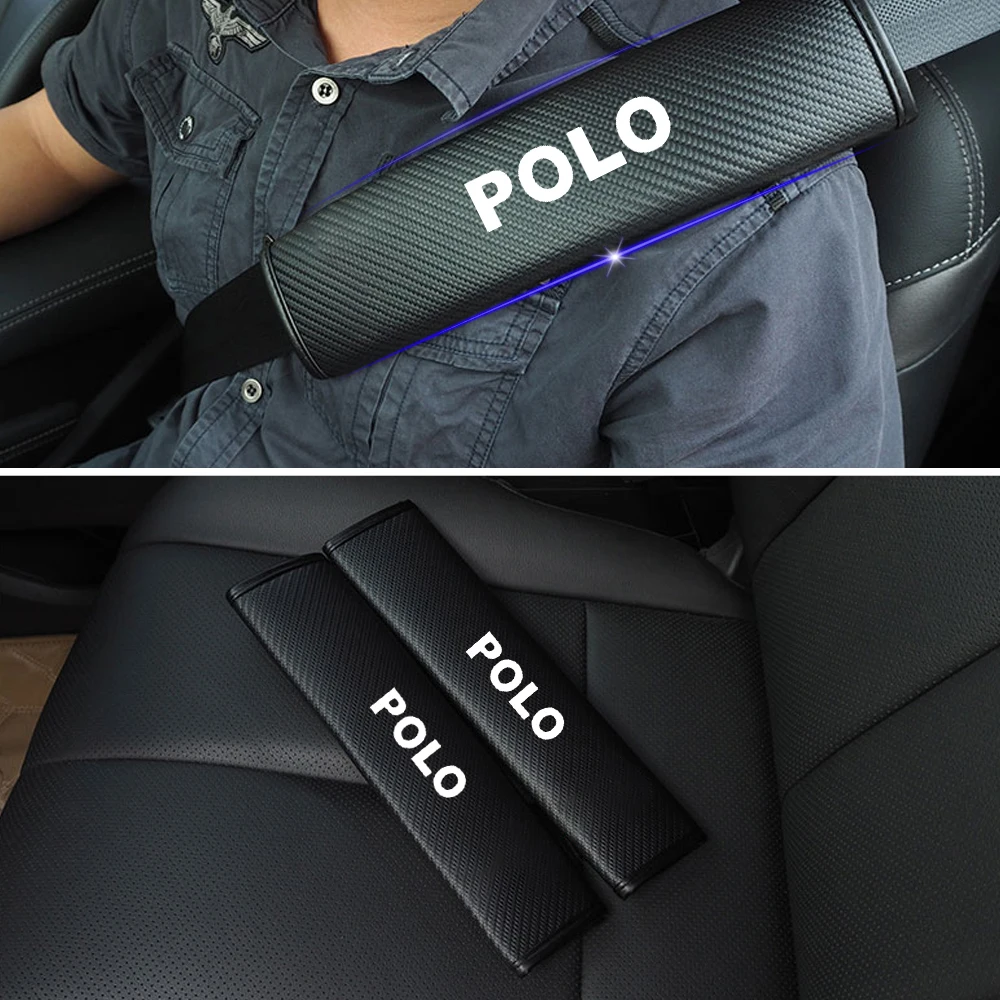 Cinto de Segurança do Carro Almofadas de Ombro Cinto de Segurança Capa para vw Estilo do Carro Peças de Automóvel Reflexivo Seguro Volkswagen Polo 2pcs 8 Cheap Cintos de segurança e estofamento