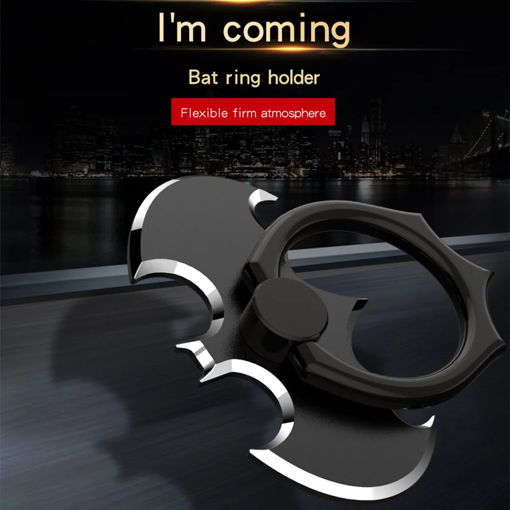 

100pcs Universal Phone Stand 360 Degree Batman Luxury metal Phone Finger Ring Holder For iPhone X 8 Plus Smartphone mobile ring