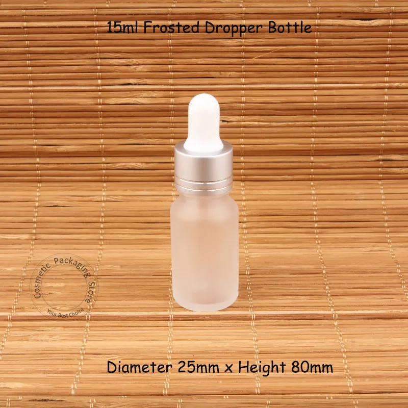 

10pcs/Lot Empty 15ml Glass Frosted High Quality Essential Oil Bottle 1/2OZ Women Cosmetic Container 30 Gram Refillable