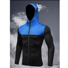 Осень-зима Для мужчин спортивные куртки с капюшоном Бег Обучение Куртки фитнес-одежда с длинным рукавом быстросохнущая спортивные куртки для велосипедистов