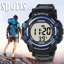 Модные Для мужчин; Светодиодный Водонепроницаемый цифровой кварцевые Военные Роскошные Спорт Дата часы Творческий Винтаж часы Оригинальность спортивные подарки