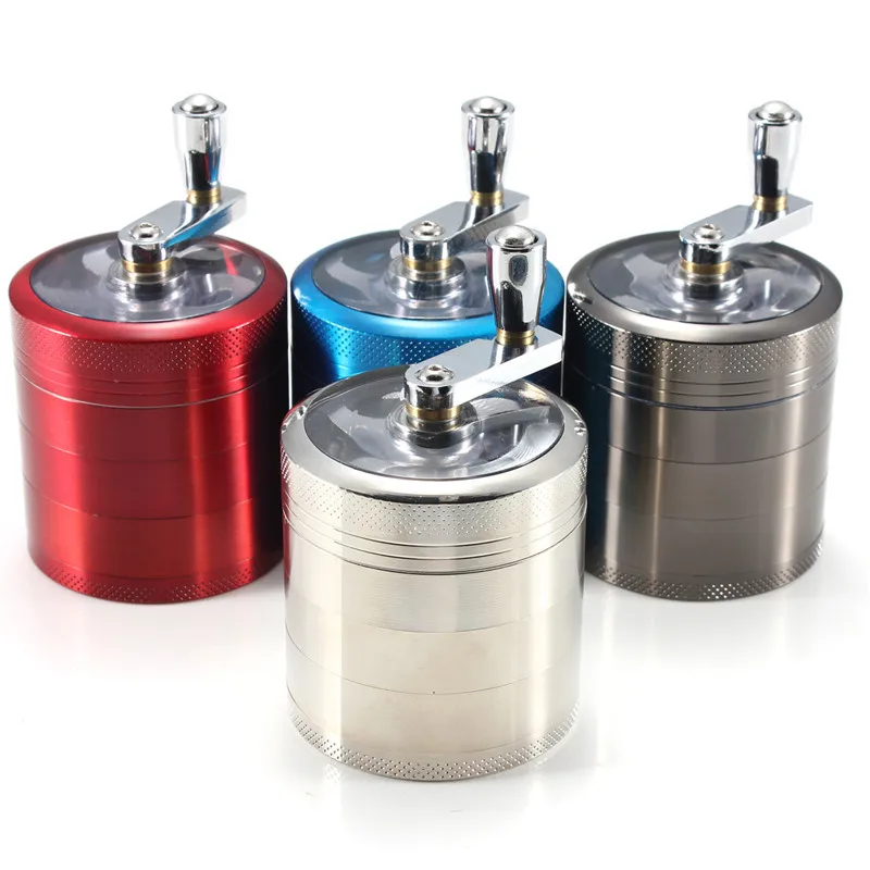 

Tobacco Grinder 5 Layers Handle 50mm Aluminum Mill Herb Tobacco Spice Crusher Hand Muller Crank Grinding Tool Herb Storage