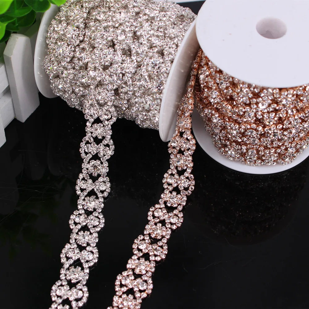 Bridal Dress Decoration Cup Chain Trimming Applique For Wedding Dresses Garment