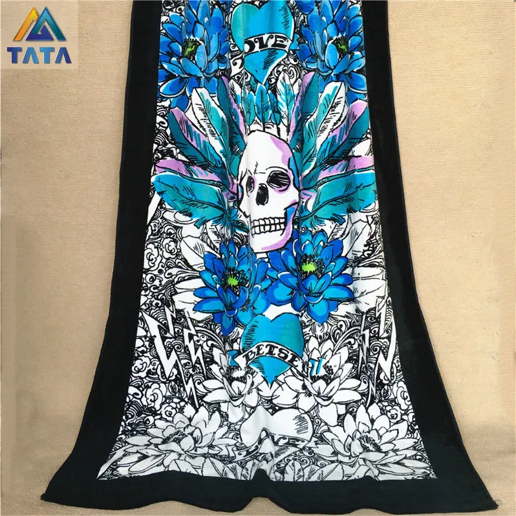 TATA Free Shipping Brand Betsey Skull Bath Beach Towel 170x90cm 100