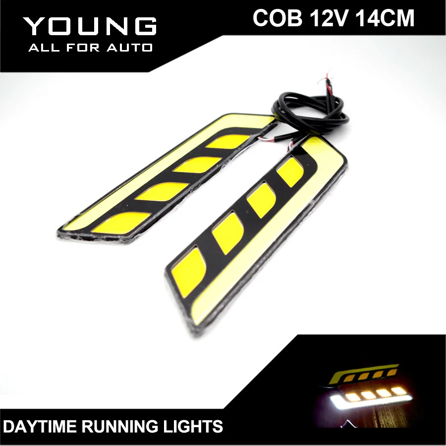 YUMSEEN 2PCS/SET Car Daytime Running Light LED COB DRL 14cm White