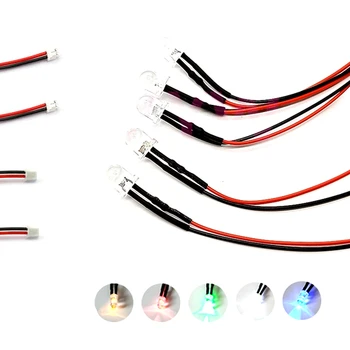 

10Pcs 3V 5V 6V 9V 12V 24V 36V 48V 110V 220V Clear 8mm LED With 20cm Wire And ZH1.5 Plug, Orange, Pink, Purple
