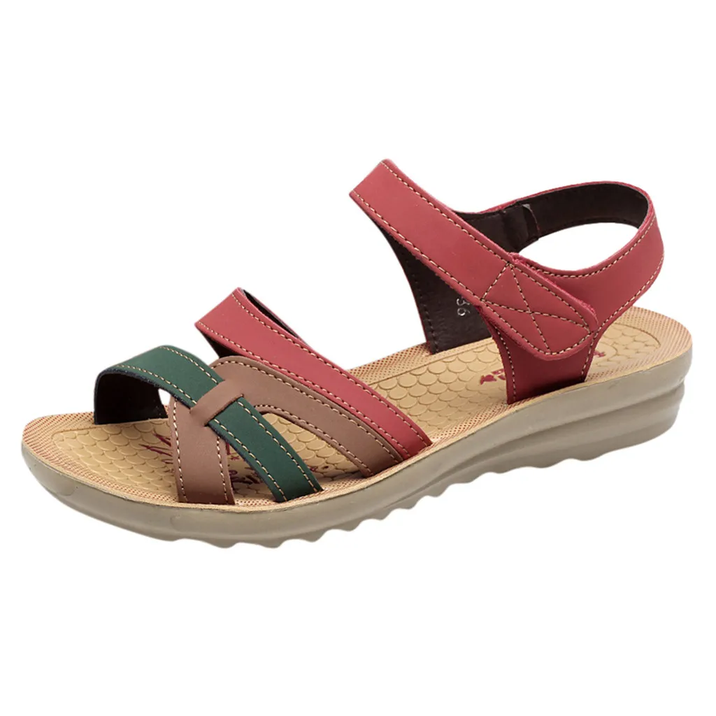 Sandals Women Ladies Summer Fashion Leather Sandals Wedges Comfort Big Size Summer Shoes Women Beach Sandal zapatos de mujer