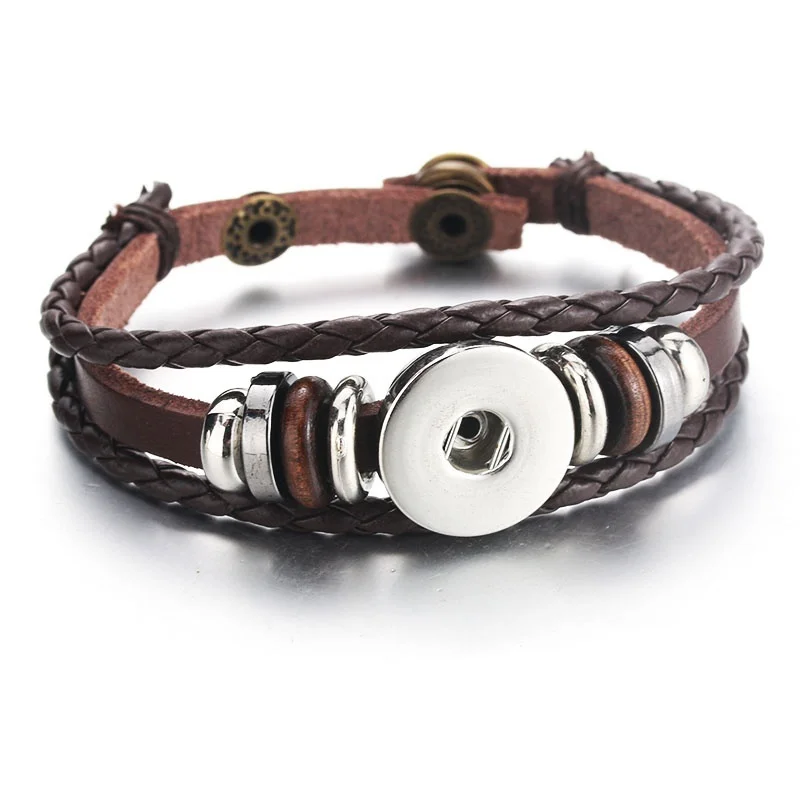 Buy Snap Bracelet Bangle Leather Bracelet Retro Hand