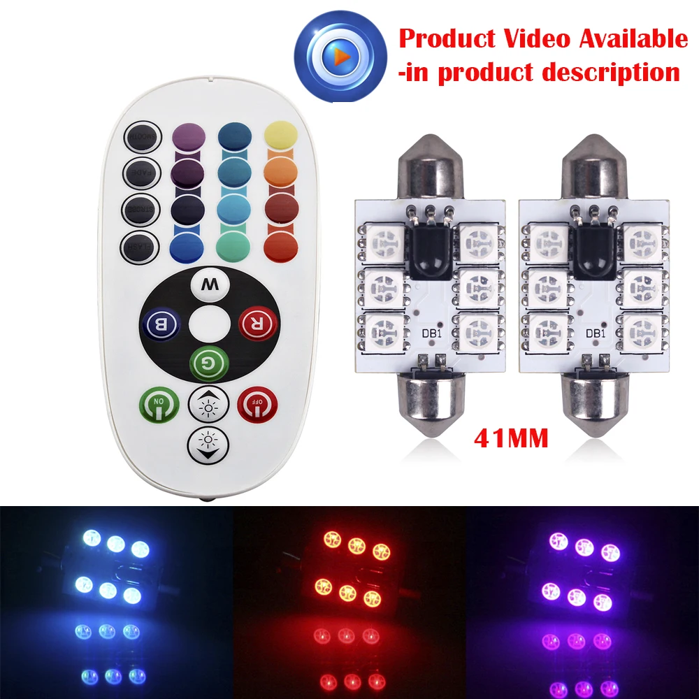 2xcar Авто 41 мм CANBUS Error Free 6 светодиодный 5050 SMD 6418 C5W номерного знака купол светильник