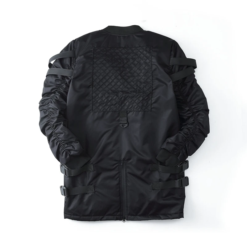 Neverfunction Men winter Padded Thick Long section Jacket High quality Cotton Hip hop Streetwear Men Solid Bomber Jacket coats