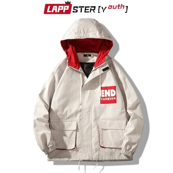 

LAPPSTER Men Japanese Streetwear Cargo Bomber Jacket 2020 Mens Print Windbreaker Hooded Jackets Male Hip Hop Coats Outwear 5XL