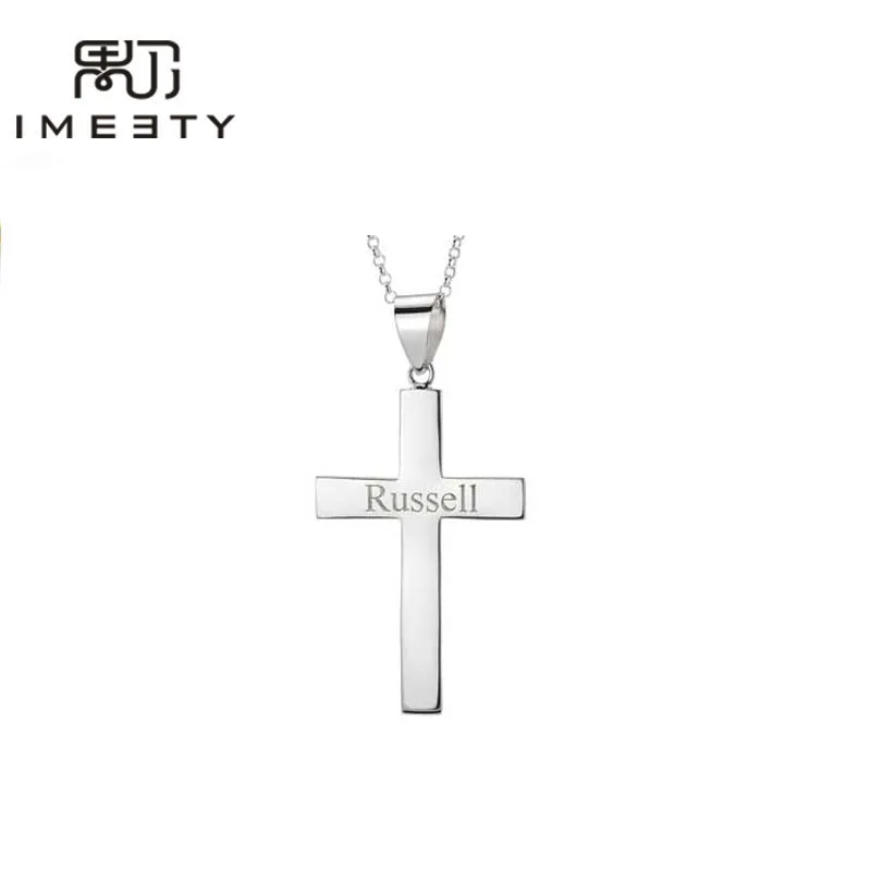 IMEETY custom cross pendant sterling silver crucifix necklace handmade