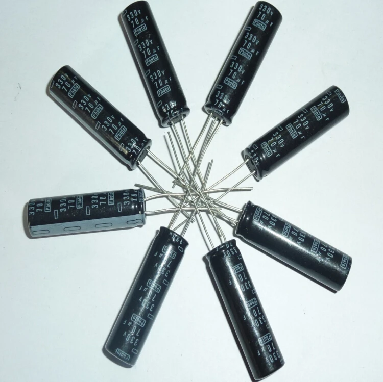10pcs 70uF 330V Nippon Chemi Con NCC Photo Flash Capacitor 9.3x33mm