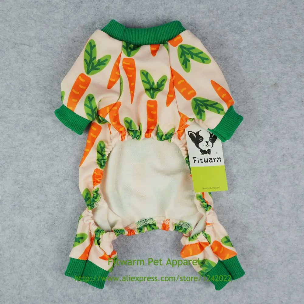 Fitwarm морковь Pet Одежда для собак пижамы Cat PJS Комбинезоны для женщин Рубашки для мальчиков xs маленький средний большой Чихуахуа Тедди Йорки