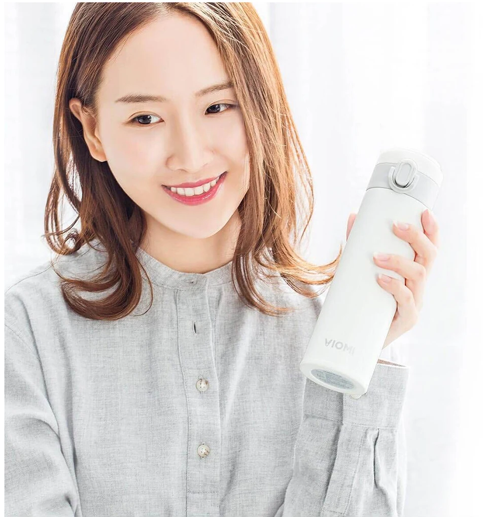 Original Xiaomi Mijia VIOMI Thermos Stainless Steel cup Flask Water Bottle Cup 24 Hours Thermos 300ML Single Hand ONClose (8)