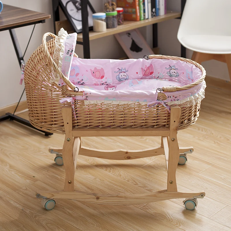 wooden baby swing bed