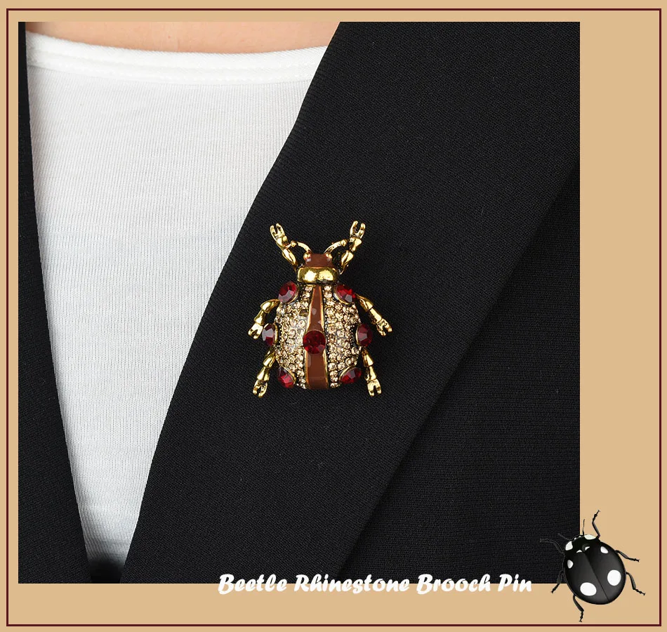 beetles rhinestone pin10