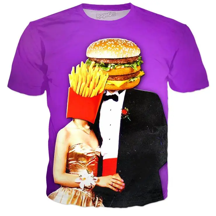 Burger Prom King T футболка с принтом для женщин/мужчин Harajuku хипстерские топы Летняя Tumblr