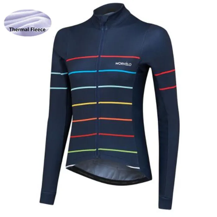 Morvelo women Winter Thermal Fleece long sleeve cycling jersey Windproof bike jersey bicycle waterproof coat ropa ciclismo - Цвет: as picture